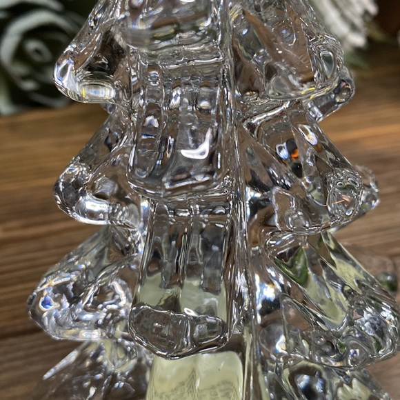Pottery Barn Solid Thick Glass Tiered Sparkling Crystal Christmas Tree - Picture 4 of 16